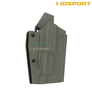 Holster Quick Pull OLIVE DRAB U.S. KYDEX for Glock C/TLR-1 flashlight WoSport (wo-gb01v)