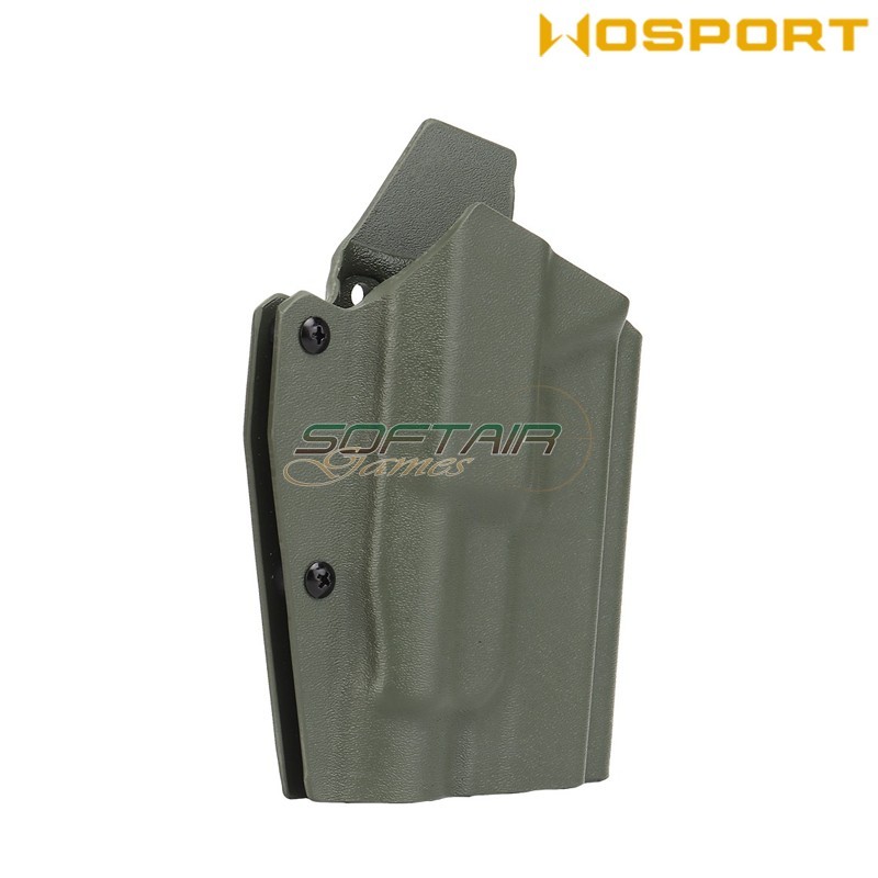 Holster Quick Pull OLIVE DRAB U.S. KYDEX for Glock C/TLR-1 flashlight WoSport (wo-gb01v)