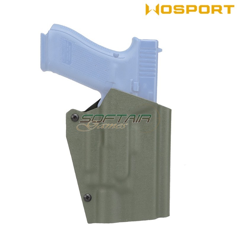 Holster Quick Pull OLIVE DRAB U.S. KYDEX for Glock W/X400 flashlight WoSport (wo-gb02v)