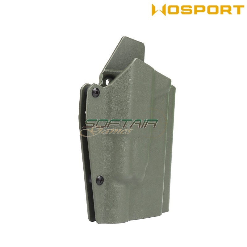 Fondina Quick Pull OLIVE DRAB U.S. KYDEX per Glock C/X300 torcia WoSport (wo-gb03v)