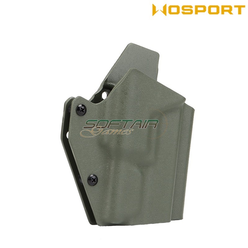 Fondina Quick Pull OLIVE DRAB U.S. KYDEX per Glock C/XC1 torcia WoSport (wo-gb06v)