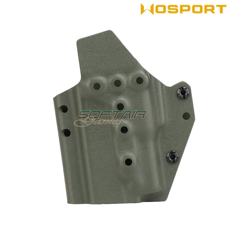 Holster quick pull OLIVE DRAB U.S. KYDEX for Glock W/XC1 flashlight WoSport (wo-gb06v)