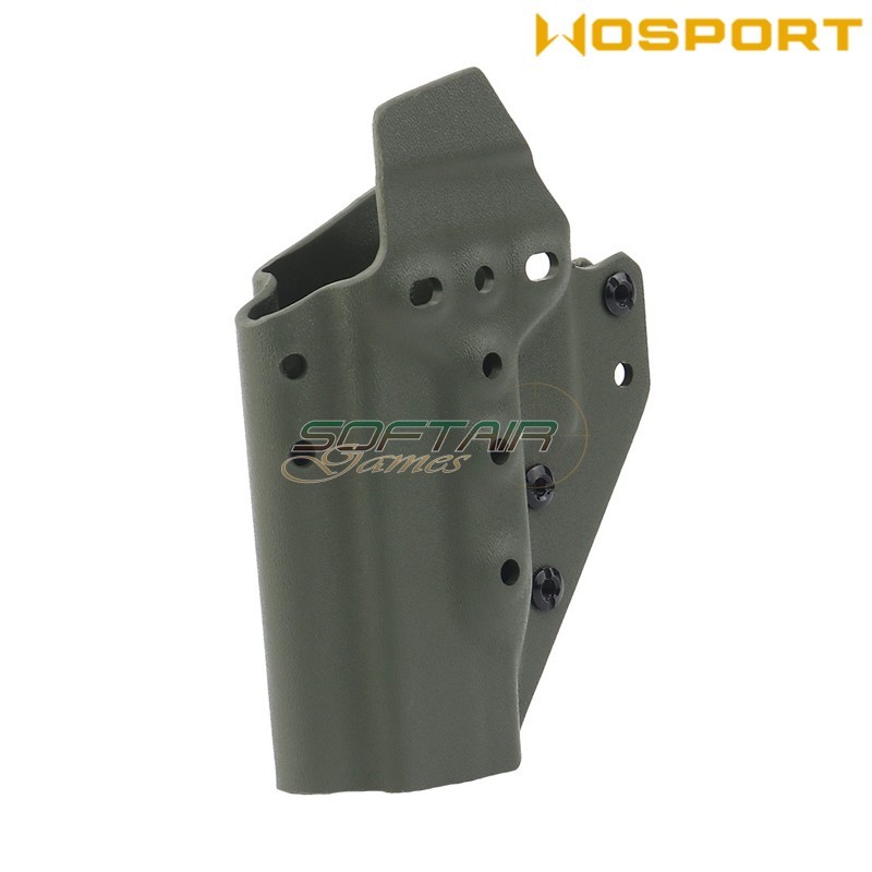 Holster quick pull OLIVE DRAB U.S. KYDEX for Glock G-01 flashlight WoSport (wo-gb07v)