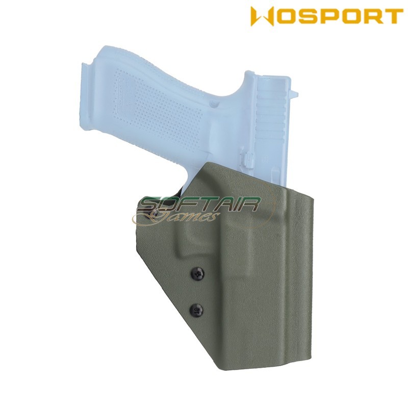 Fondina Quick Pull OLIVE DRAB U.S. KYDEX per Glock e torcia G-01 WoSport (wo-gb07v)