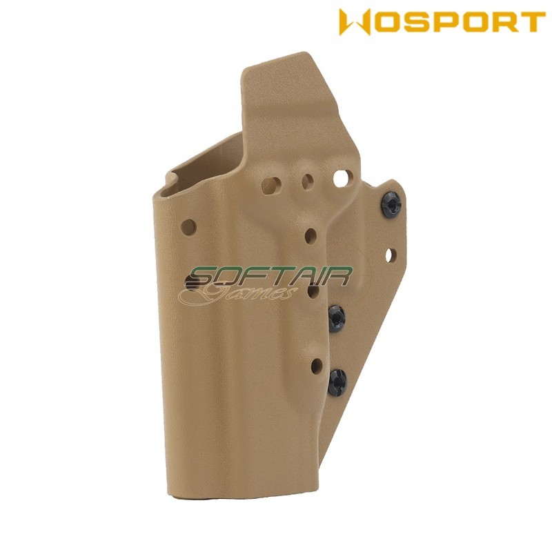 Holster quick pull TAN U.S. KYDEX for Glock G-01 flashlight WoSport (wo-gb07t)