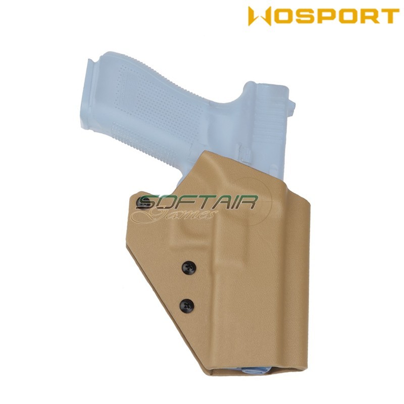 Fondina Quick Pull TAN U.S. KYDEX per Glock e torcia G-01 WoSport (wo-gb07t)