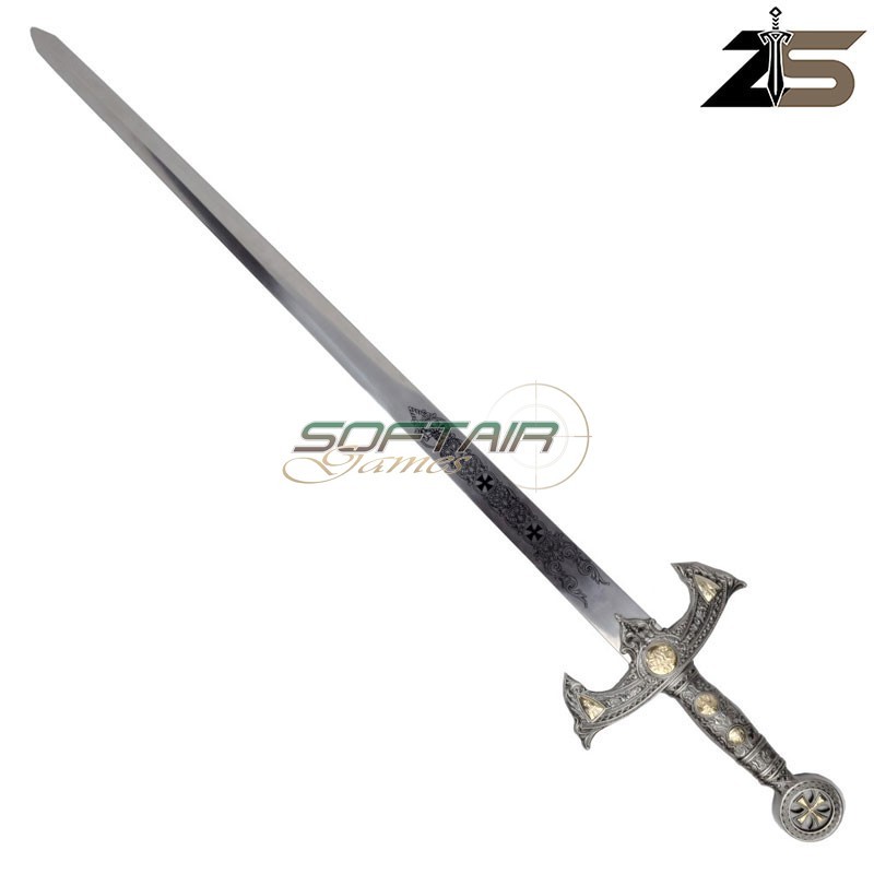 ORNAMENTAL TEMPLAR SWORD Two-Tone Deluxe ZSWORDS (BY-083C)