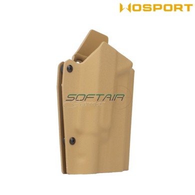 Fondina Quick Pull TAN U.S. KYDEX per Glock 17 e torcia XH35 WoSport (wo-gb09t)