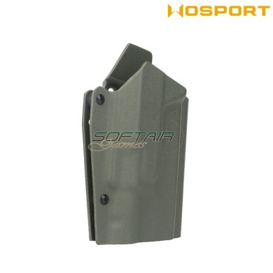 Fondina Quick Pull OLIVE DRAB U.S. KYDEX per Glock 17 e torcia XH35 WoSport (wo-gb09v)
