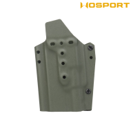 Fondina Quick Pull OLIVE DRAB U.S. KYDEX per Glock 17 e torcia XH35 WoSport (wo-gb09v)