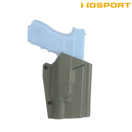 Holster Quick Pull OLIVE DRAB U.S. KYDEX for Glock 17 and XH35 flashlight WoSport (wo-gb09v)