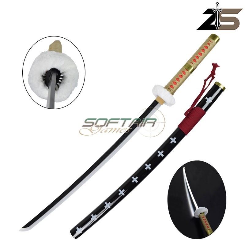 ORNAMENTAL KATANA with LED Lighting in Bamboo of Trafalgar Law Red ZSWORDS (ZS521RDGDWD-LS)