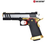Pistola A Gas Hi-capa Full Silver Carrello & Black Frame & Gold Barrel Gbb Armorer Works (aw-110517) Pistola A Gas Hi-capa Full Silver Carrello & Black Frame & Gold Barrel Gbb Armorer Works (aw-110517)