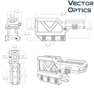 Mount Picatinny monoblocco per Maverick Red Dot & Magnifier Vector Optics (XASR-RM01)