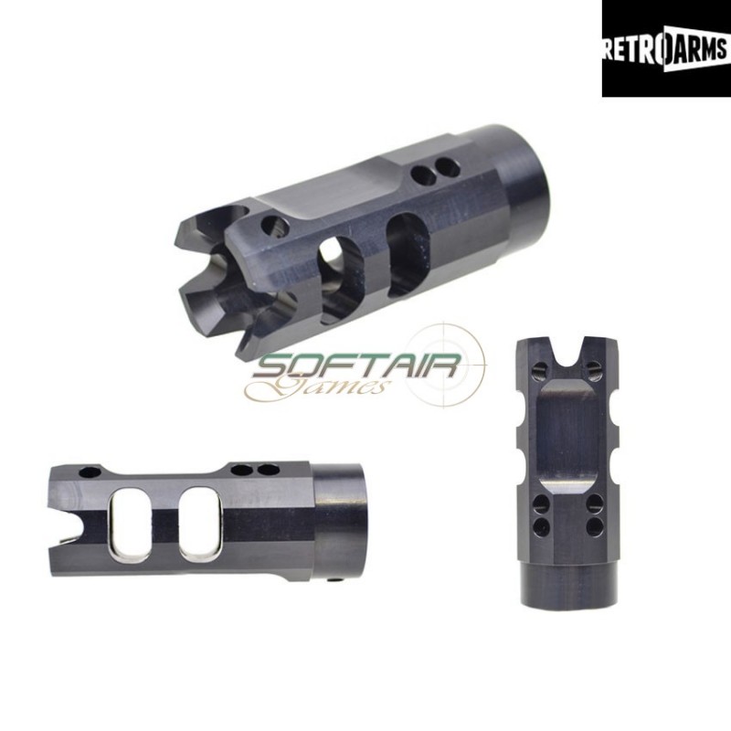 Spegnifiamma Cnc Type A Muzzle Break Black 14mm Positivo Retroarms (ra-6659)