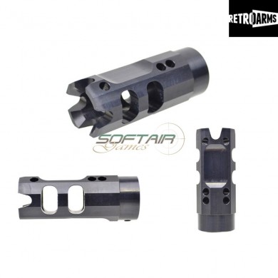 Spegnifiamma Cnc Type A Muzzle Break Black 14mm Negativo Retroarms (ra-6660)