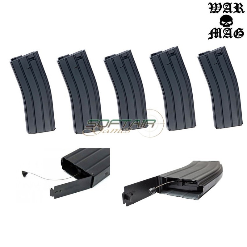 Set 5 Caricatori Flash 380bb Metallo Black Warmag (wm-1set-bk)