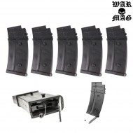 Set 5 Caricatori Flash G36 430bb Polimero Black Warmag (wm-2set-bk)