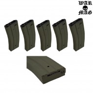 Set 5 Caricatori M4 300bb Metallo Ranger Green Warmag (wm-3set-rg) Set 5 Caricatori M4 300bb Metallo Ranger Green Warmag (wm-3set-rg)