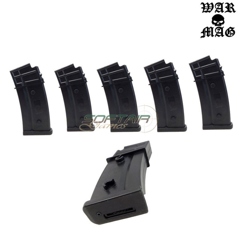 Set 5 Caricatori G36 470bb Polimero Black Warmag (wm-5set-bk)