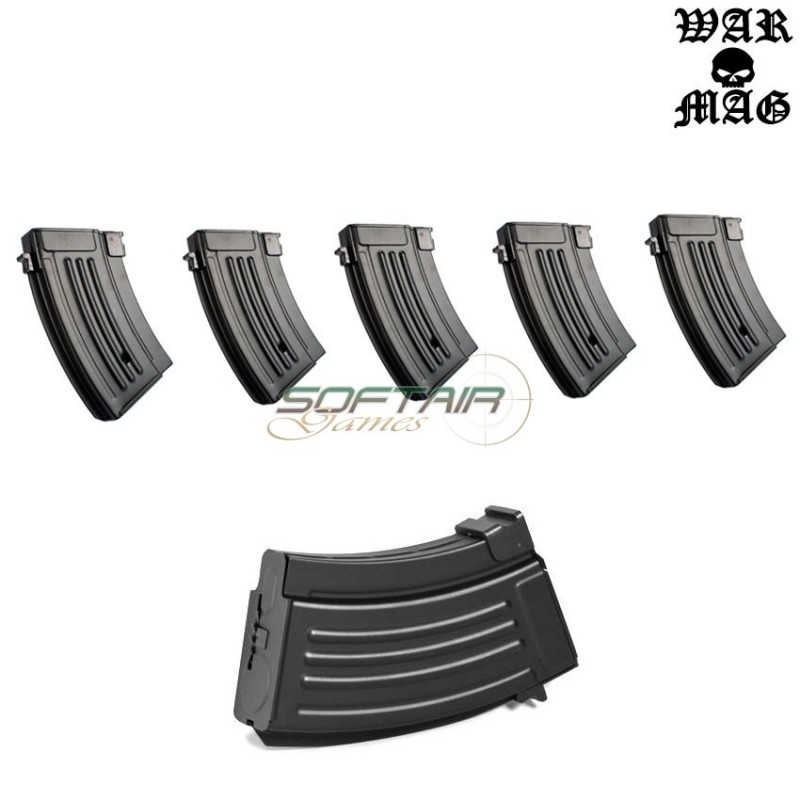 Set 5 Caricatori Ak 250bb Metallo Black Warmag (wm-6set-bk)