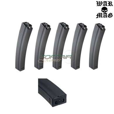 Set 5 Caricatori Mp5 250bb Metallo Black Warmag (wm-7set-bk)