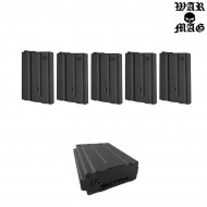 Set 5 Caricatori M4 190bb Metallo Black Warmag (wm-8set-bk)