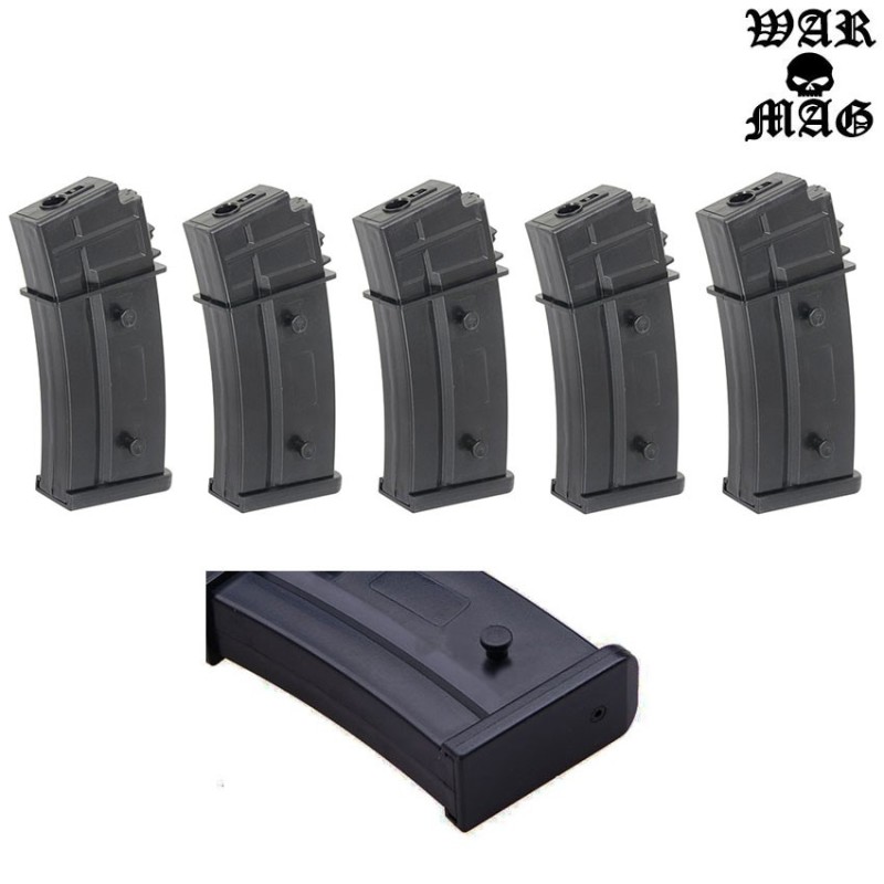 Set 5 Caricatori G36 Monofilari 50bb Polimero Black Warmag (wm-12set-bk) Set 5 Caricatori G36 Monofilari 50bb Polimero Black Warmag (wm-12set-bk)