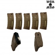 Set 5 Mid-cap M4 Magazines 70bb Polymer Tan Warmag (wm-14set-tan)