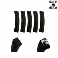 Set 5 Caricatori Mp5 Monofilari 70bb Metallo Black Warmag (wm-15set-bk)