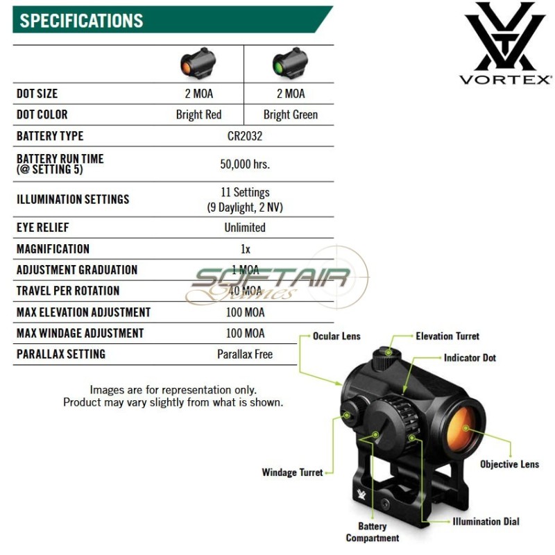 NEW version UPGRADE Red Dot Crossfire Black Vortex (vo-29856)