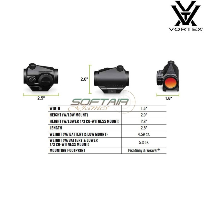 NEW version UPGRADE Red Dot Crossfire Black Vortex (vo-29856)