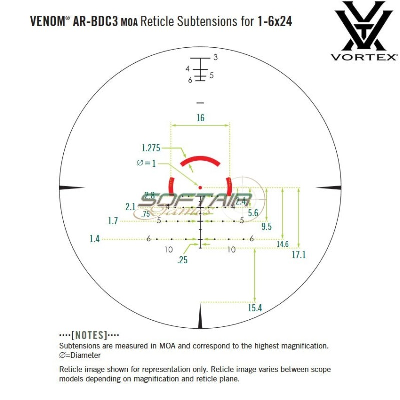 Variable optics AR-BDC3 MOA Venom 1-6x24 SFP Vortex (VEN-1601)