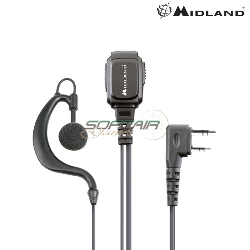 Midland MA24-LK – Microfono Auricolare 2pin Kenwood, Compatibile Con G10 Pro, G11 Pro, G13, CT590 S, CT990 + Kenwood