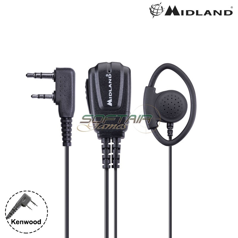 Midland MA24 Lk headset mic 2 pin Kenwood