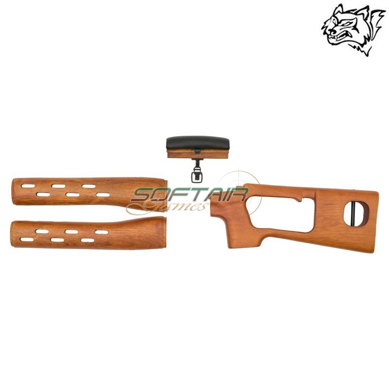 Kit calcio e paramano SVD in vero legno SNOW WOLF® (SW-SVDWK)