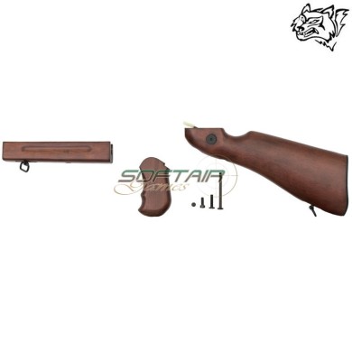 Kit calcio, paramano e impugnatura M1A1 in vero legno SNOW WOLF® (SW-M1A1WK)