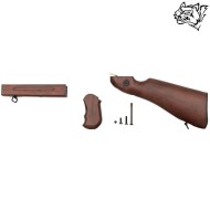 Kit calcio, paramano e impugnatura M1A1 in vero legno SNOW WOLF® (SW-M1A1WK)
