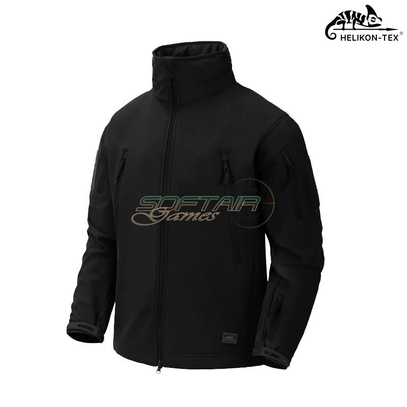 Soft Shell Gunfighter Jacket BLACK SharkSkin Windblocker membrane Helikon-tex® (ht-ku-gun-fm-01)