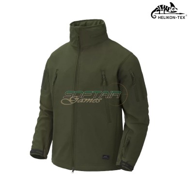 Soft Shell Gunfighter Jacket OLIVE GREEN SharkSkin Windblocker membrane Helikon-tex® (ht-ku-gun-fm-02)