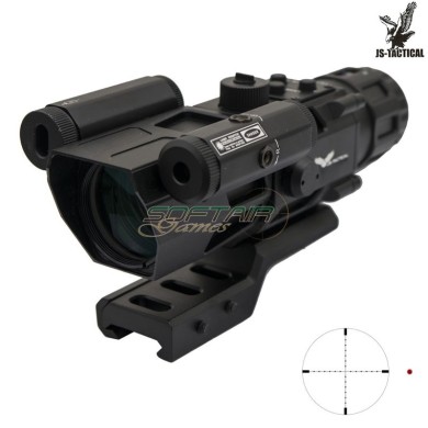 Prism Scope 4x32 con laser rosso nero JS-TACTICAL® (JS-8394)