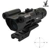 Prism Scope 4x32 con laser rosso nero JS-TACTICAL® (JS-8394)