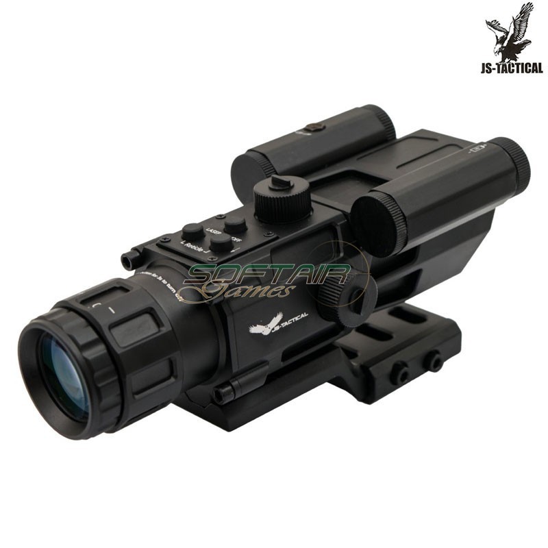 Prism scope 4x32 with red laser JS-TACTICAL® (JS-8394)
