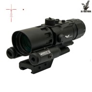 Prism scope 4x32 with red laser JS-TACTICAL® (JS-8384)