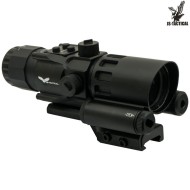 Prism scope 4x32 with red laser JS-TACTICAL® (JS-8384)