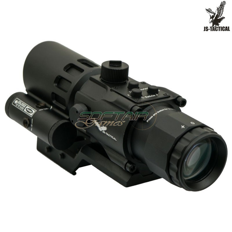 Prism scope 4x32 with red laser JS-TACTICAL® (JS-8384)