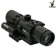 Prism Scope 4x32 con laser rosso nero JS-TACTICAL® (JS-8384)