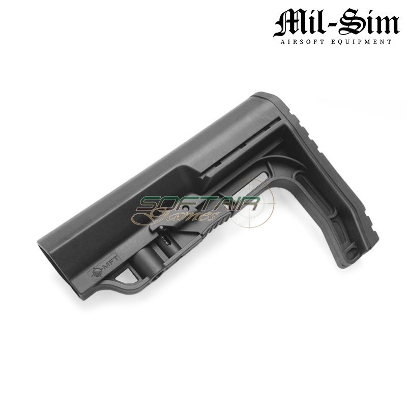 MFT Battlelink minimalist style stock BLACK for AEG Mil-Sim Series (ms-187-bk)