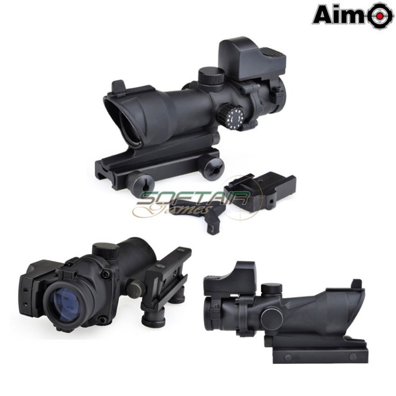 Acog 4x32 Scope Illuminato + Mini Red Dot Black Aim-o (ao5320-bk)