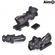 Acog 4x32 Scope Red Fiber + Rmr Dot Black Aim-o (ao1003-bk)